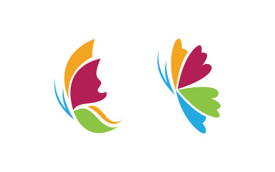 Szablon projektu ikony logo Butterfly Beauty Vector v.4