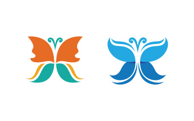 Szablon projektu ikony logo Butterfly Beauty Vector v.6
