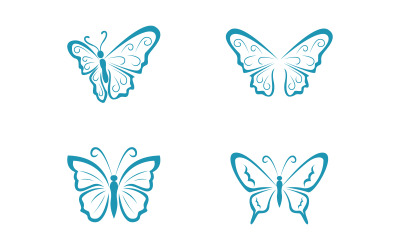 Szablon projektu ikony logo Butterfly Beauty Vector v.7