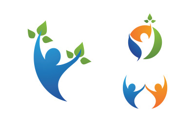 Zdrowe życie Ludzkie logo sportowe ilustracja v.227