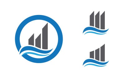 Business growth Finance concept logo illustration design v.104