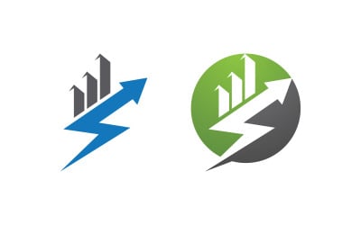 Business growth Finance concept logo illustration design v.108