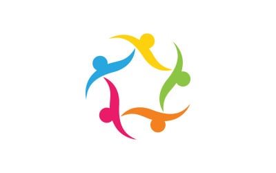 Human care adoption group network and social logo design vv.132