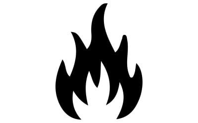 Fire silhouetted with a white background