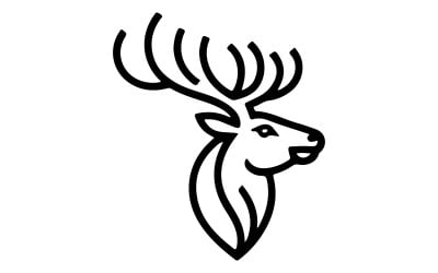 A minimal logo of a head an elk