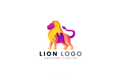 Aslan Renkli Gradyan Logo Şablonu