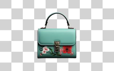 Bolso de mano de mujer con fondo transparente.