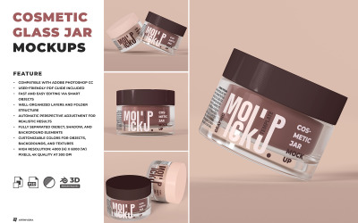 Cosmetic Glass Jar Mockup Sets 214