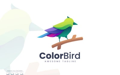 Logo-Vorlage mit Farbverlauf für Vögel