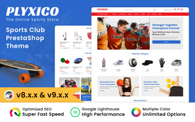 Plyxico - Prestashop тема для магазину спортивних, ігрових та фітнес-товарів