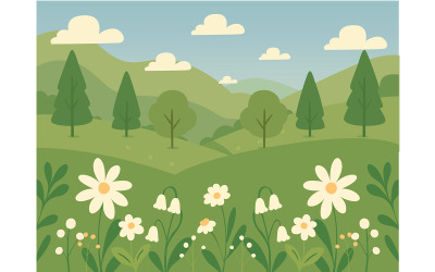 Scenic Landscape with Green Hills