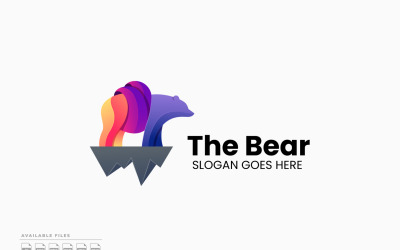 Ayı Degrade Renkli Logo Şablonu
