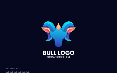 Bull Head Farbverlauf Buntes Logo