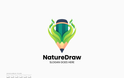 Doğa Çizimi Gradyan Renkli Logo