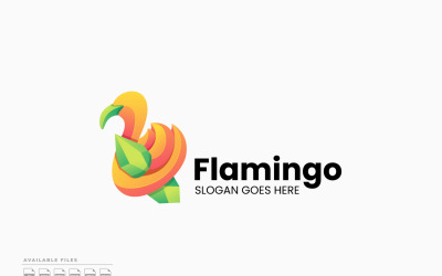 Flamingo Farbverlauf Buntes Logo