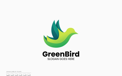Groen vogelverloop kleurrijk logo