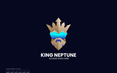 König Neptun Farbverlauf Buntes Logo