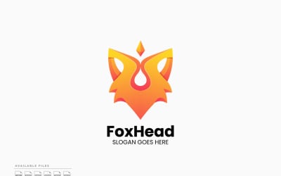 Logo a colori sfumati con testa di volpe