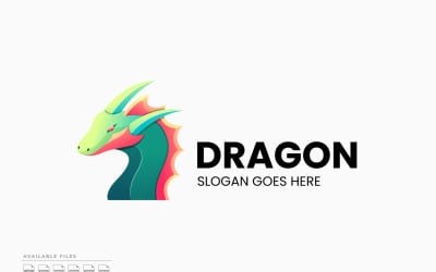Logotipo colorido con degradado de dragón verde