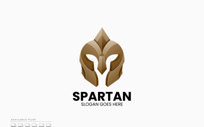 Logotipo colorido con degradado espartano dorado