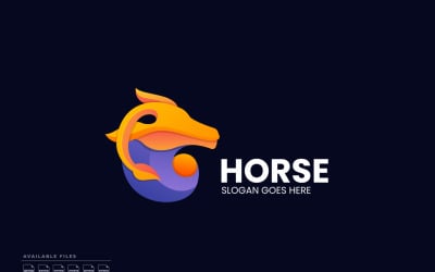Logotipo de color degradado de caballo