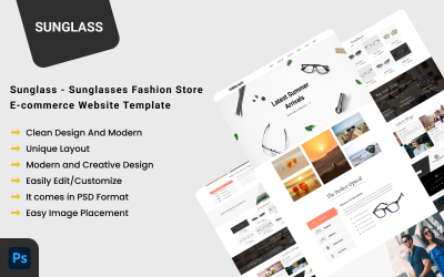 Šablona webových stránek pro e-shop s módním obchodem se slunečními brýlemi - Sunglass