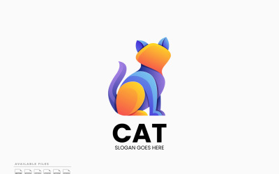 Szablon logo Cat Gradient Color
