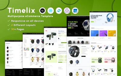 Timelix - Modèle de site Web de commerce électronique moderne avec Next JS et Tailwind CSS, conception réactive