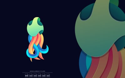 Alien Colorful Logo Illustration