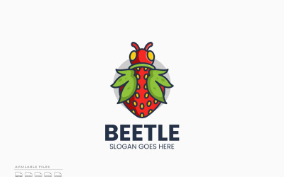 Beetle Strawberry Logo Template Vector Design