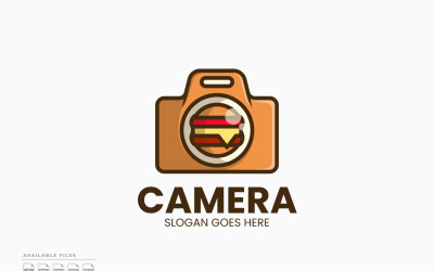 Burger Camera Logo Sjabloon Vector Ontwerp
