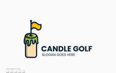 Candle Golf Logo Template Vector Design