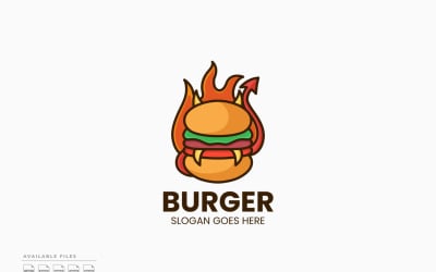 Devil Burger Logo Template Vector Design