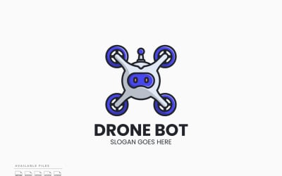 Drone Bot Logo Şablonu Vektör Tasarımı