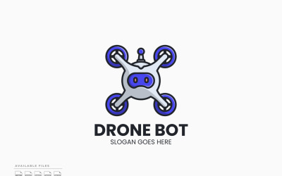 Drone Bot Logo Template Vector Design