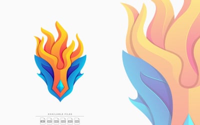 Fire Fox Colorful Logo Illustration