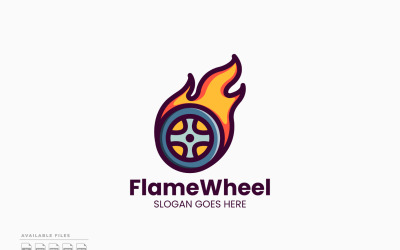 Flame Wheel Logo Template Vector Design