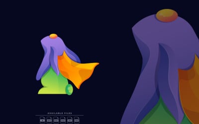 Ilustración colorida del logotipo del Conejo Héroe