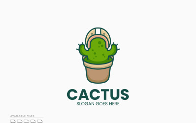 Kaktüs Logo Şablonu Vektör Tasarımı