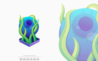 Kolorowa ilustracja logo Nature Eye