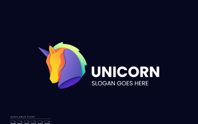 Logo Jednorożca Kolorowe Gradientowe