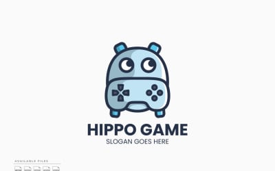 Modèle de logo de jeu Hippo, conception vectorielle