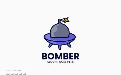 Modello di logo vettoriale per bombardiere spaziale