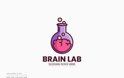 Modelo de logotipo do Brain Lab - Design vetorial