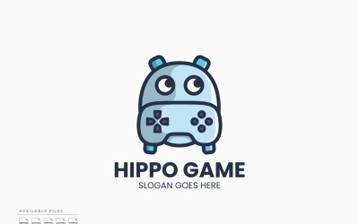Modelo de logotipo do jogo Hippo Design vetorial