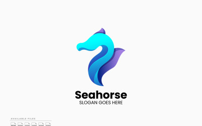 Seahorse Gradient Color Logo Template