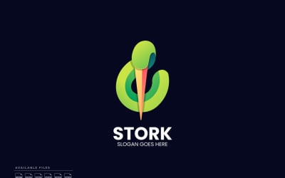 Storch Farbverlauf Buntes Logo