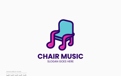 Szablon logo Chair Music Vector Design
