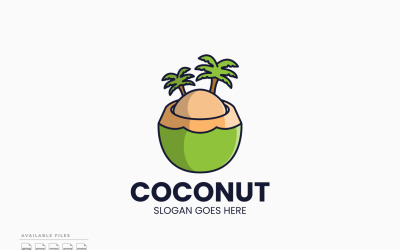 Szablon logo Coconut Island Vector Design