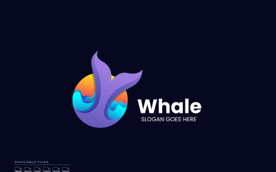 Whale Gradient Colorful Logo Template